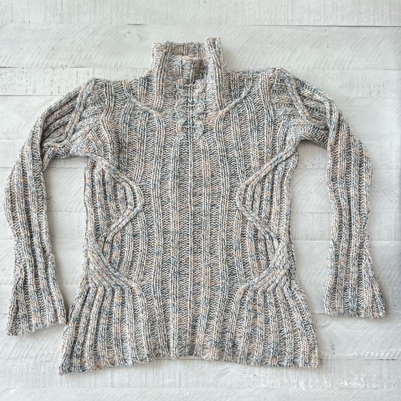 Sundance Fisherman Cable knit Wool Mohair Blend Mock Neck Sweater Size XS - Picture 1 of 10